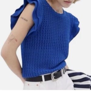 Brand New! GAP Flutter Sleeve Crochet Shirt